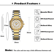 Load image into Gallery viewer, Stunning Women stylish diamond gold watches freeshipping - Tyche Ace
