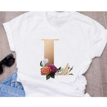 Load image into Gallery viewer, Stylish Women Flower Print Letter T Shirts freeshipping - Tyche Ace
