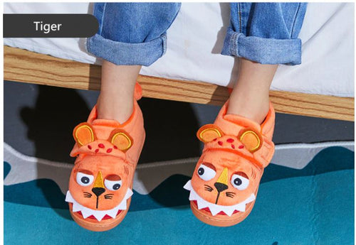 Animal Cartoon Design Fluffy Warm Slippers For Kids