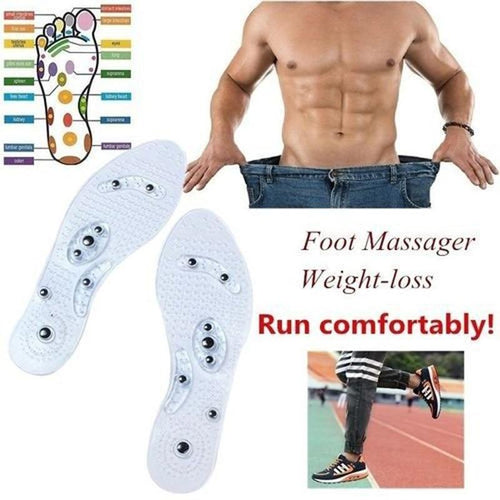 Unisex 1 Pair Silicone Weight Loss Anti Fatigue Insole Magnetic Therapy freeshipping - Tyche Ace