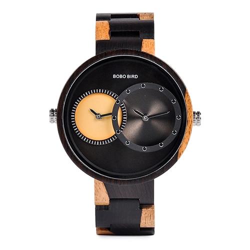 Unisex 2 Time Zone Multi Colour Wooden Watches freeshipping - Tyche Ace