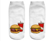Unisex 3D Food Print Cotton Polyester Ankle Socks freeshipping - Tyche Ace