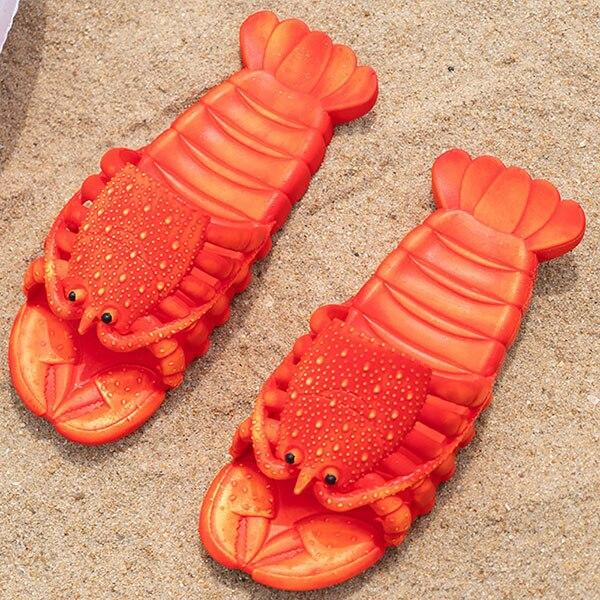 Unisex Adults and Kids 3D Lobster Non-Slip Beach Flip Flops freeshipping - Tyche Ace