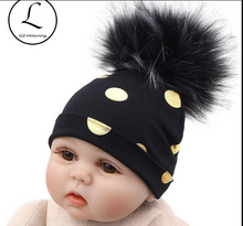 Load image into Gallery viewer, Unisex Baby Faux Pompom Warm Winter Cotton Hats freeshipping - Tyche Ace
