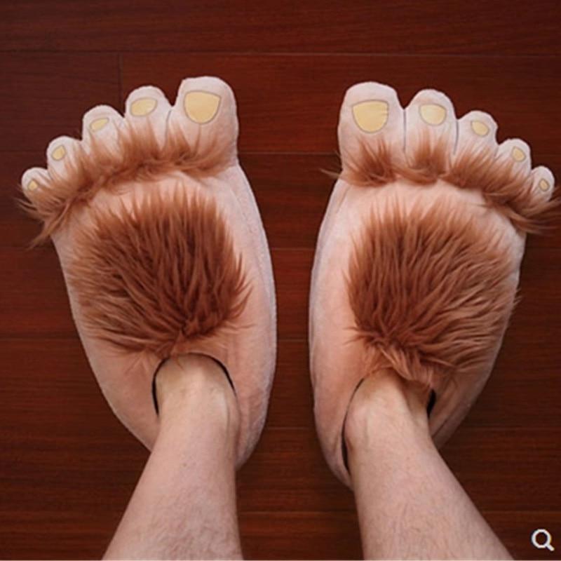 Unisex Bigfoot Creative Chunky Warm Paw Faux Fur Indoor Slippers freeshipping - Tyche Ace