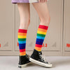 Unisex Cotton Colourful Rainbow Stripe knee Long Vintage Socks freeshipping - Tyche Ace