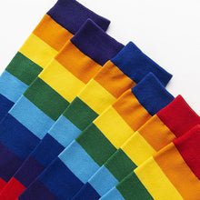 Load image into Gallery viewer, Unisex Cotton Colourful Rainbow Stripe knee Long Vintage Socks freeshipping - Tyche Ace
