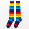Unisex Cotton Colourful Rainbow Stripe knee Long Vintage Socks freeshipping - Tyche Ace