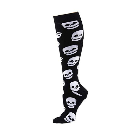 Unisex Elastic Sugar Skull Sports Pressure Compression Stockings freeshipping - Tyche Ace