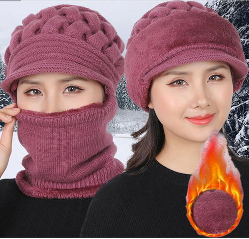 Unisex Fleece Breathable Wool Knitted  Winter Hat Beanies Scarf freeshipping - Tyche Ace