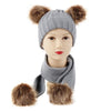 Unisex Warm Knitted Double Pompom Hats And Scarf Set freeshipping - Tyche Ace