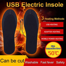 Load image into Gallery viewer, Unisex USB Electric Heated Winter Warm Washable Thermal  Shoe Insoles freeshipping - Tyche Ace
