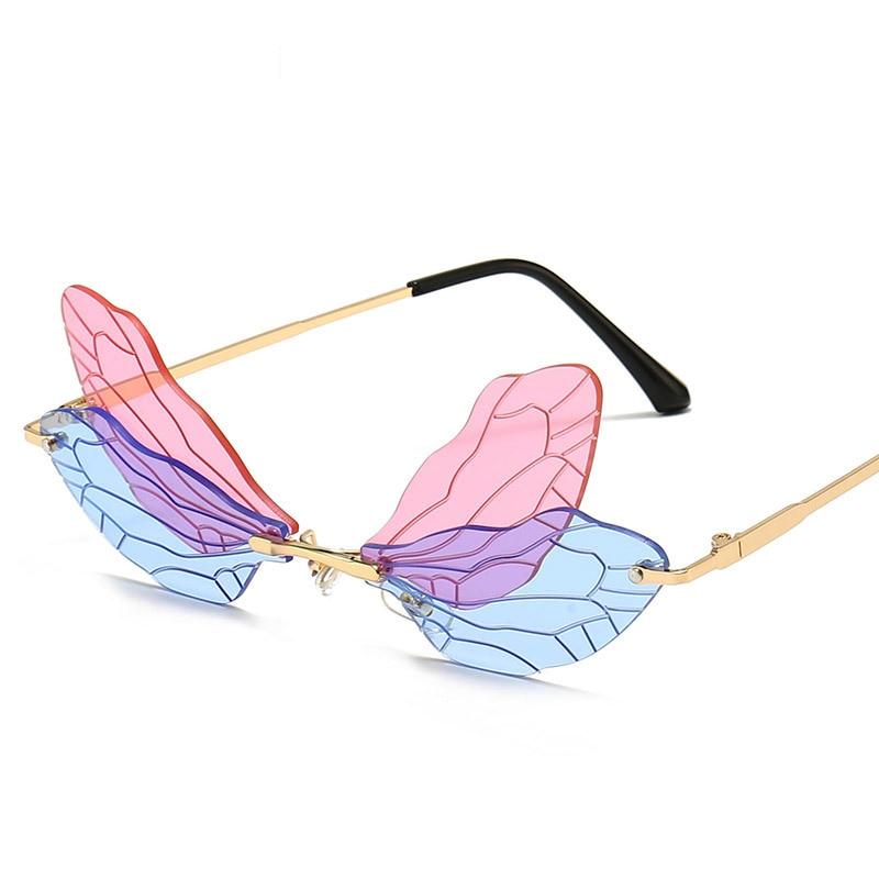 Unisex Vintage Dragonfly Frameless Gradient Clear Lens Sunglasses freeshipping - Tyche Ace