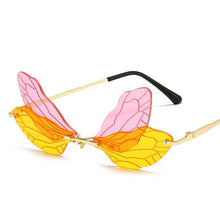 Load image into Gallery viewer, Unisex Vintage Dragonfly Frameless Gradient Clear Lens Sunglasses freeshipping - Tyche Ace
