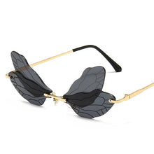 Load image into Gallery viewer, Unisex Vintage Dragonfly Frameless Gradient Clear Lens Sunglasses freeshipping - Tyche Ace
