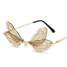 Load image into Gallery viewer, Unisex Vintage Dragonfly Frameless Gradient Clear Lens Sunglasses freeshipping - Tyche Ace
