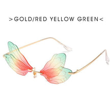 Load image into Gallery viewer, Unisex Vintage Dragonfly Frameless Gradient Clear Lens Sunglasses freeshipping - Tyche Ace
