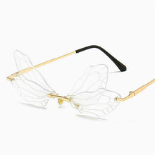 Load image into Gallery viewer, Unisex Vintage Dragonfly Frameless Gradient Clear Lens Sunglasses freeshipping - Tyche Ace
