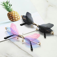 Load image into Gallery viewer, Unisex Vintage Dragonfly Frameless Gradient Clear Lens Sunglasses freeshipping - Tyche Ace
