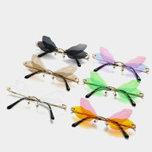 Load image into Gallery viewer, Unisex Vintage Dragonfly Frameless Gradient Clear Lens Sunglasses freeshipping - Tyche Ace
