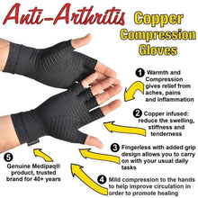 Load image into Gallery viewer, Unisex  Windproof Arthritis Carpal Tunnel Joint Pain Copper Infused Compression Gloves freeshipping - Tyche Ace
