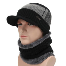 Load image into Gallery viewer, Unisex Winter Knitted Wool Beanie And Scarf Caps Set freeshipping - Tyche Ace
