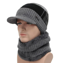 Load image into Gallery viewer, Unisex Winter Knitted Wool Beanie And Scarf Caps Set freeshipping - Tyche Ace
