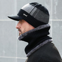 Load image into Gallery viewer, Unisex Winter Knitted Wool Beanie And Scarf Caps Set freeshipping - Tyche Ace
