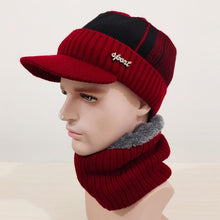 Load image into Gallery viewer, Unisex Winter Knitted Wool Beanie And Scarf Caps Set freeshipping - Tyche Ace
