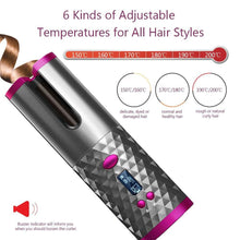 Load image into Gallery viewer, USB Rechargeable Portable Wireless Iron Automatic Smart Technology Hair Curler with 1 Comb+2pc Clips freeshipping - Tyche Ace
