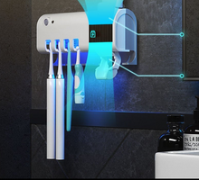 Load image into Gallery viewer, Automatic UV Toothbrush Steriliser Toothbrush Toothpaste Dispenser Storage
