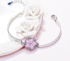 Woman Clear Crystal Luminous Pink Flower Bracelet freeshipping - Tyche Ace