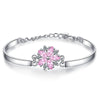 Woman Clear Crystal Luminous Pink Flower Bracelet freeshipping - Tyche Ace