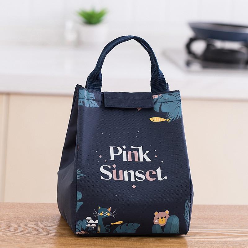 Woman Eco-Friendly Cartoon Design Insulated Waterproof Cooler Picnic Lunch Bag freeshipping - Tyche Ace