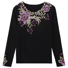 Load image into Gallery viewer, Woman Floral Embroidered Long Sleeve Blouse freeshipping - Tyche Ace
