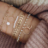 Woman Geometric layered Leaves Charm Bracelet freeshipping - Tyche Ace