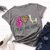 Woman Leopard Peace Love Coffee Streetwear Casual T Shirts freeshipping - Tyche Ace