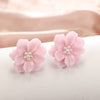 Woman Simulated Pearl Flower Stud Earrings freeshipping - Tyche Ace