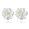 Woman Simulated Pearl Flower Stud Earrings freeshipping - Tyche Ace
