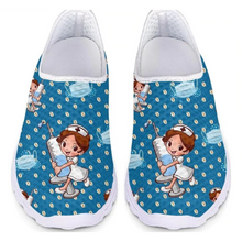 Load image into Gallery viewer, Women 3D Cartoon Nurse Printed Flats Shoes freeshipping - Tyche Ace

