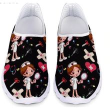 Load image into Gallery viewer, Women 3D Cartoon Nurse Printed Flats Shoes freeshipping - Tyche Ace
