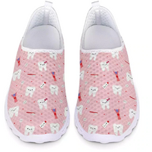 Load image into Gallery viewer, Women 3D Cartoon Tooth Print Slip On Shoes freeshipping - Tyche Ace
