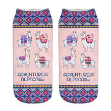 Load image into Gallery viewer, Women 3D Print Happy Alpaca Llama Magic Cool Ankle Novelty Socks freeshipping - Tyche Ace
