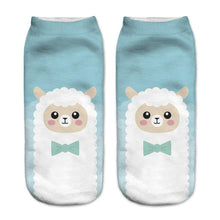 Load image into Gallery viewer, Women 3D Print Happy Alpaca Llama Magic Cool Ankle Novelty Socks freeshipping - Tyche Ace
