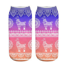 Load image into Gallery viewer, Women 3D Print Happy Alpaca Llama Magic Cool Ankle Novelty Socks freeshipping - Tyche Ace
