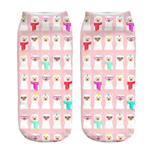 Load image into Gallery viewer, Women 3D Print Happy Alpaca Llama Magic Cool Ankle Novelty Socks freeshipping - Tyche Ace
