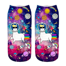 Load image into Gallery viewer, Women 3D Print Happy Alpaca Llama Magic Cool Ankle Novelty Socks freeshipping - Tyche Ace
