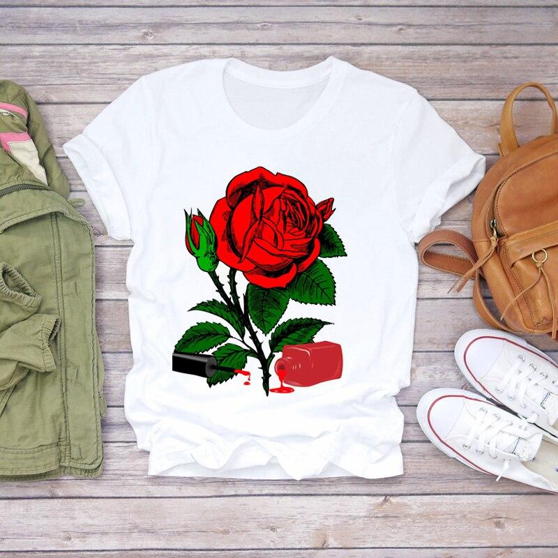 Women 90s Stylish Fingernail Nail Art Make Up Design T-Shirts freeshipping - Tyche Ace