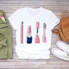 Women 90s Stylish Fingernail Nail Art Make Up Design T-Shirts freeshipping - Tyche Ace