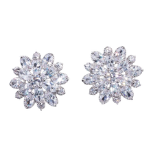 Load image into Gallery viewer, Women Austrian Zircon Elegant Flower Stud Earrings freeshipping - Tyche Ace
